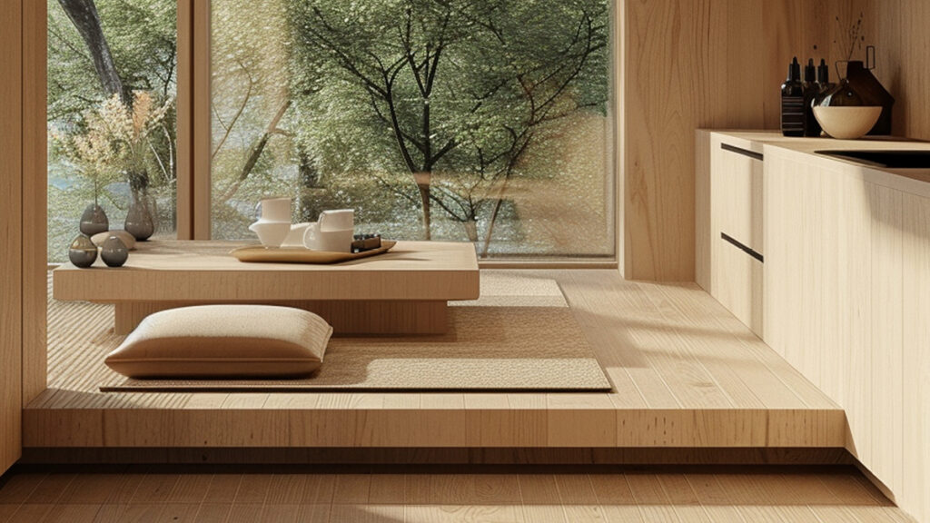 Warme Holztöne in der japanischen Einrichtung